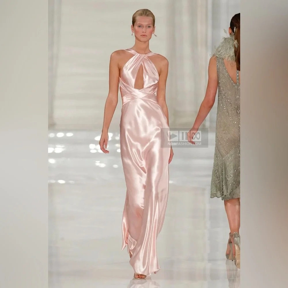 RALPH LAUREN COLLECTION PINK SILK DRESS - Picture 7 of 11